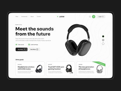 Lister shop concept brand design e commerce flat hero home layo music product shop store studio ui ux website