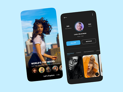 Model Portfolio appdesign design graphic design graphicsdesign illustration inspiration lifestyle mobile mobileappui mobiledesign mobileuiinspiration model modelapp modelling novuslogics ui uiux useriinterface