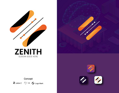 Zenith - Logo Design (Unused ) abstract ai logo app icon app logo best logo brand identity branding creative logo design gradient logo graphic design letter logo logo logo design logofolio vect plus