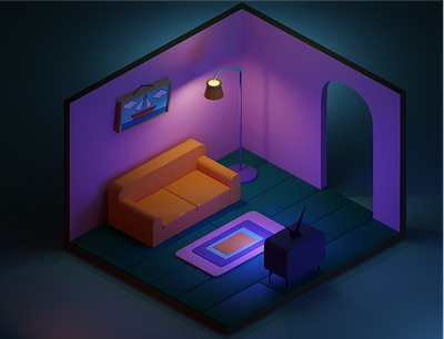 A familiar room 3d design illustration