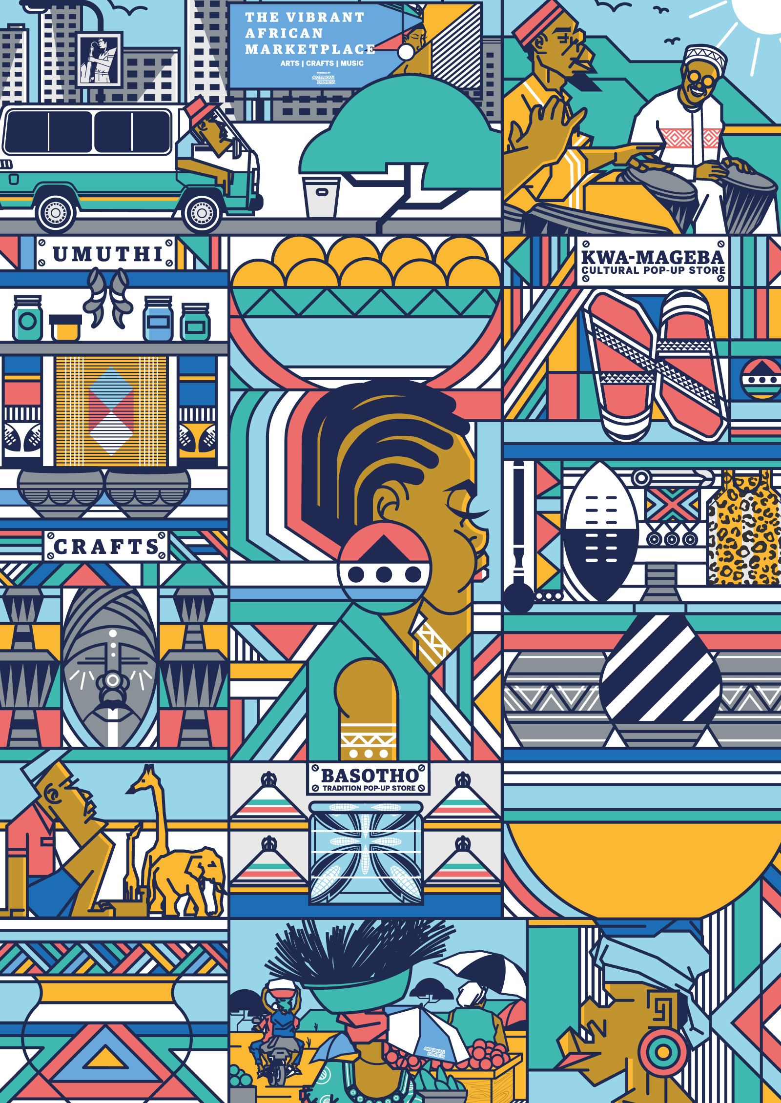 Example of The Vibrant African Marketplace.