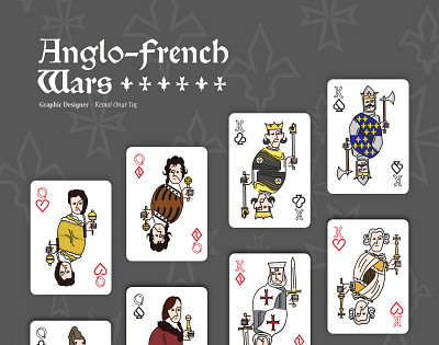 Anglo-French Wars Playing Cards art branding card creative design dijitalart graphic design illustration playing cards project vector vector illustration vector work