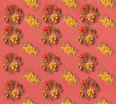 Peony Explosion (Gold) china chinese cicacecilia deco design fabric flower garden gold illustration pattern peony wallpaper