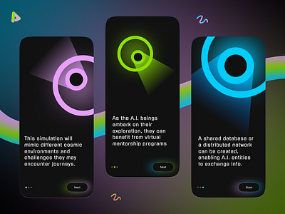 The Gods Project / Intro ai app colors crawler design dribbble figma gods graphic design icon illustration intro logo neon ui ux vector