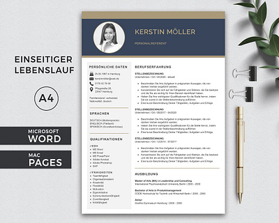 Lebenslauf Vorlage Resume Template application template