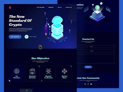 Cryptocurrency Web Landing Page UI Design app branding cryptocurrency dailyui design landing page nft typography ui ux web web design webdesigner website website design