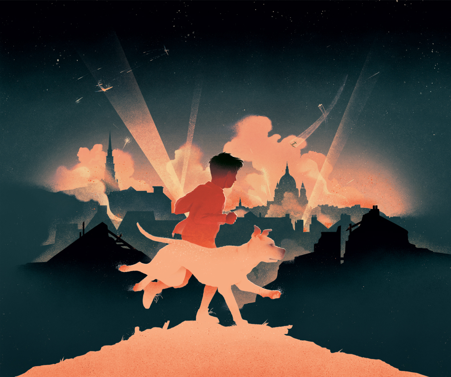 Badger & The Blitz childrens digital editorial eleni debo folioart illustration narrative podcast story texture