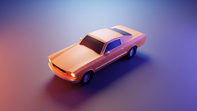 Low-poly Mustang 3d 3d design 3d modeling blender low poly mustang