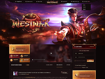 Metin2 Animated Website - Westwar🏮🔥 animated design fantasy fantasy website design game ui game website gaming metin2 mmorgp muonline psd ui website