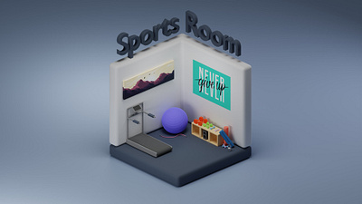 Isometric Sports Room 3d 3d design 3d modeling blender isometric low poly roomdesign sport sportsroom
