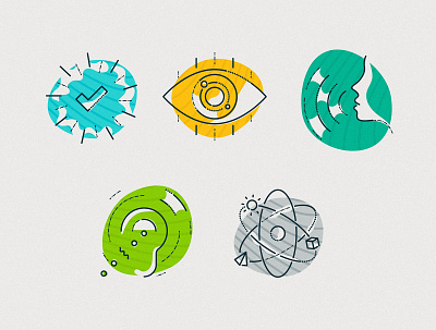 Values - Icon set branding icon iconography illustration line minimal organic thumbprint ui ux values vector