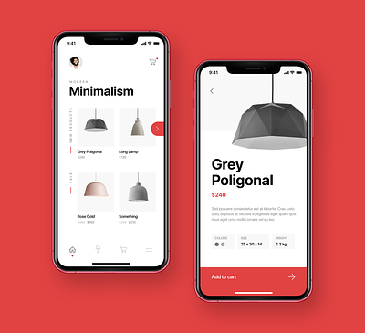 Minimalist store concept app minimalism mobile ui