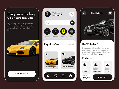 Car UI Design 3d animation branding cars graphic design lamborgini logo motion graphics tesla ui