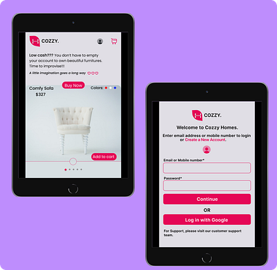 Cozzy Homes App graphic design logo ui