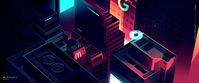 Mirages - No man's land 1 adventure augmented bladerunner city classic design discover discovery dystopia exploration futur illustration light logo mirage neon retro scifi storyboard ui