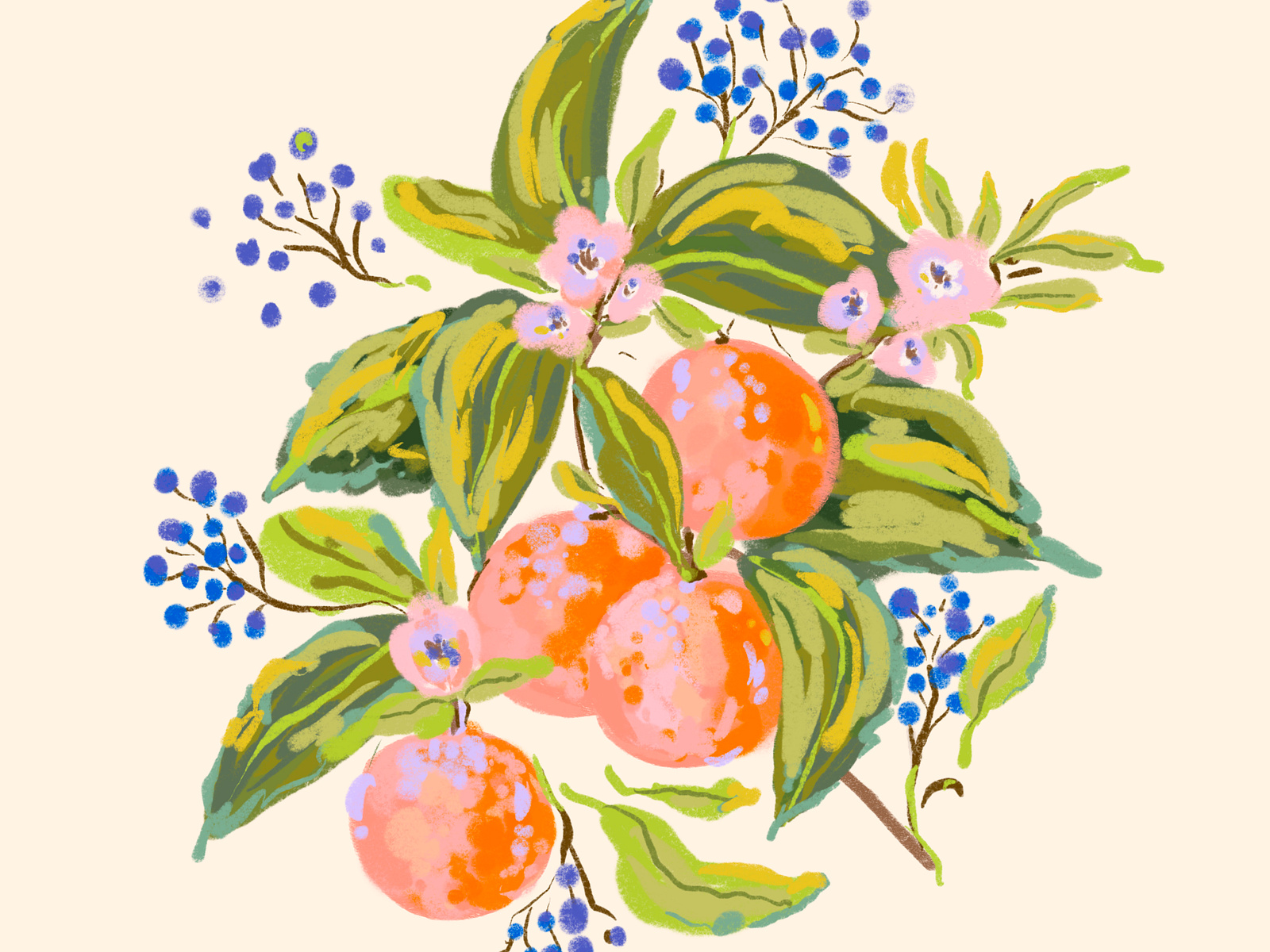 Modern abstract peaches by Agnė Kubilienė on Dribbble