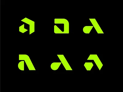 A/a Lettermark Exploration a lettermark a logo abstract logo arrow logo bold logo brand identity branding exercise fitness fitness app geometric logo gym lettermark logo mark monogram movement type typography workout