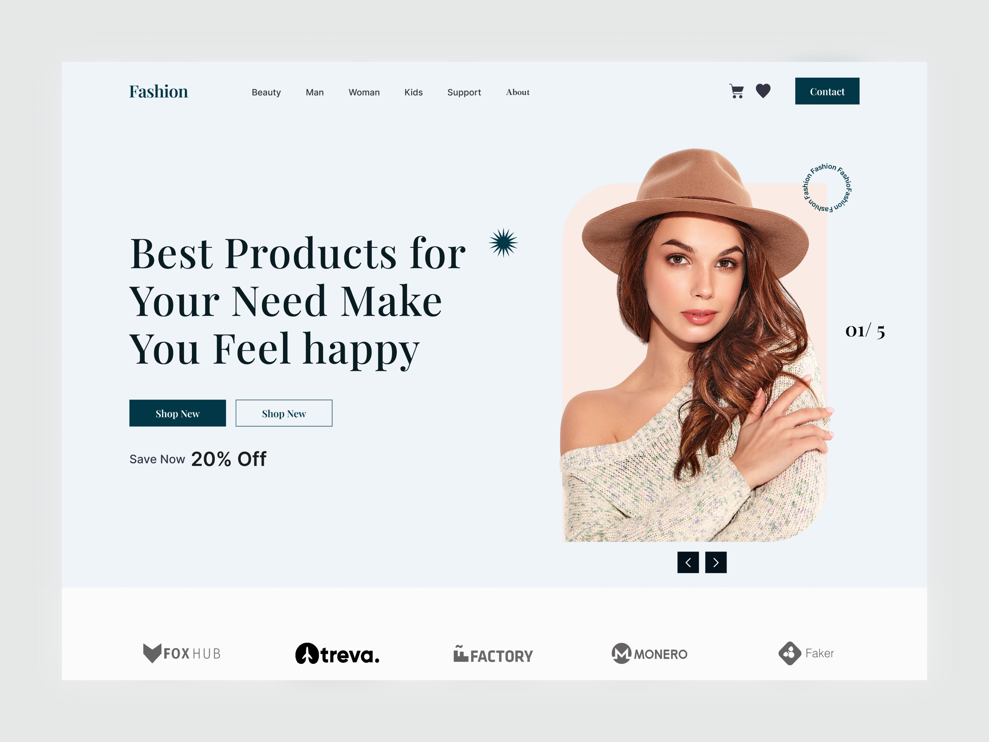 Fashion Landing Page apparel clean clothes clothing design ecoomerce fashion home page landing page minimal modern online shop sport sportwear store style ui wear web design website