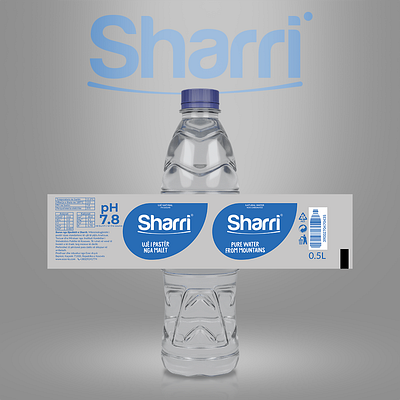 Water bottle label design for Sharri adobe illustrator bottle bottle label design brand design brand identity branding design graphic design illustration label design logo mockup packaging design product label product packaging ui vector water