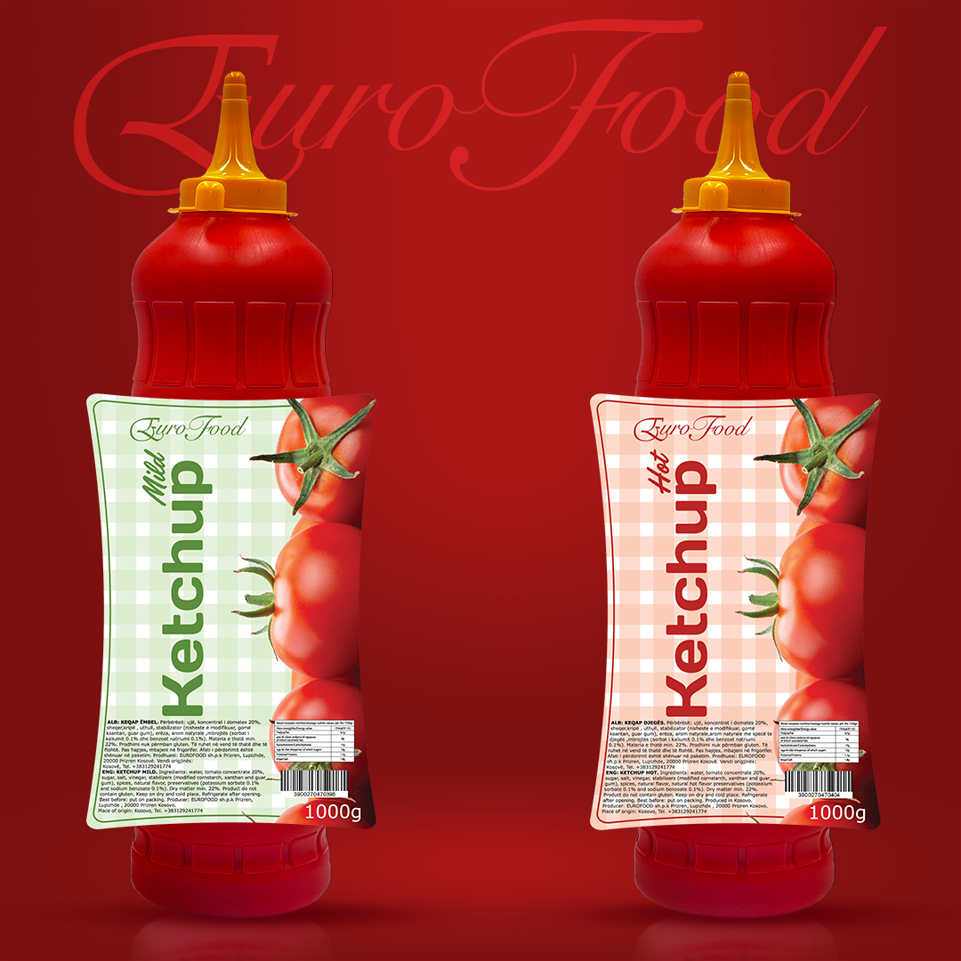 Ketchup bottle label design for EuroFood by Bejtulah Ademi on Dribbble