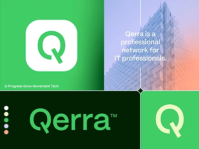 Qerra - Logo Design branding develop gradient it letter lettering design lettering logo logo logo design modern logo monogram movement network progress q qerra social tech visual identity design wordmark