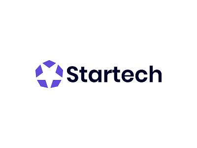 Startech Logo ecommerce fintech geometric icon logo minimalist modern negative space logo simple star symbol tech technology