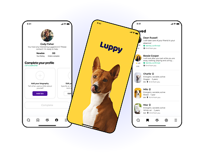 Luppy — Mobile App app app design design figma graphic design mobile app mobile ui pets petsitter sitter ui ux uxui design
