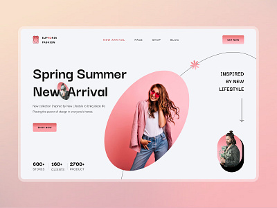 Summer Fashion Web Ui app branding design graphic design illustration logo typography ui ux vector