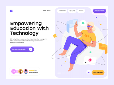 Edtech Website UI art courses website dashboard design distance learning edtech edtech startups edtech website education illustration education startup illustration landing page learning software design minimal online courses personalized learning saas startup ui ux web design