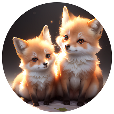 Two very smart looking little foxes. design graphic design typography