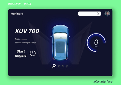 DailyUI, Day034 - Car interface carinterface dailyui dailyui034 dailyuichallenge day34 design desktop figma mahindracar practice ui uidesign uiuxdesigner webdesign