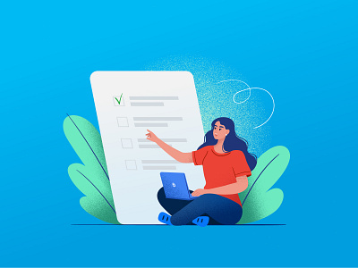 Checklist - illustration for post advertising business character checklist design flat illustration marketing post vector website woman
