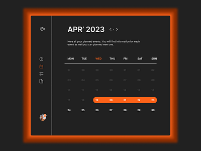 Calendar design with variants for event's company button calendar default design event figma hover ui ux variants
