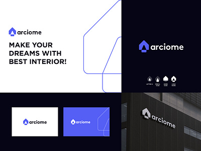arciome - Logo Design Concept a letter architecture art brand identity branding concept construction creative design designer portfolio designs home house interior logo logo designer modern pen pencil unique