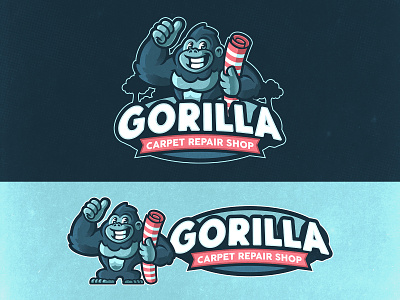 GORILLA Carpet Repair Shop animals bold branding character gaming logo graphic design hvac illustration logo shop