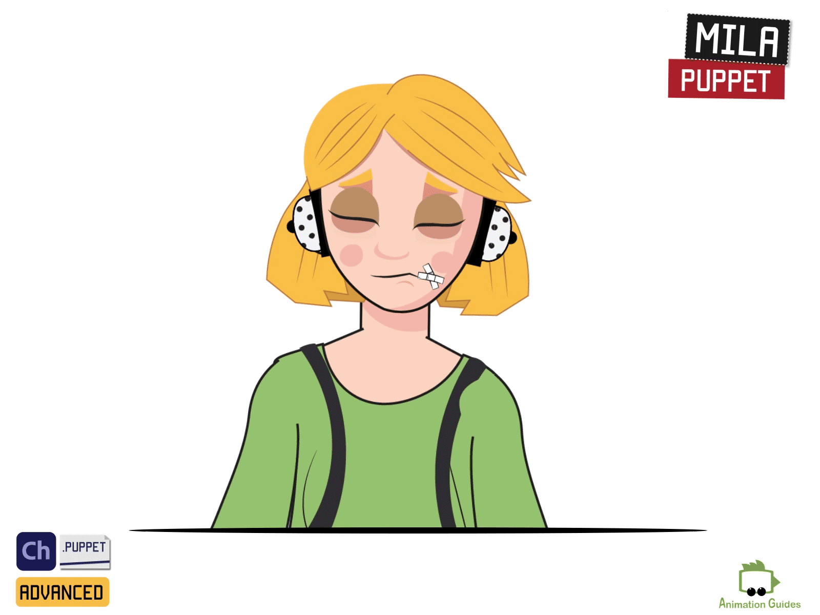 Music can change the world ... blonde character character animator character design download female girl headphones illustration music puppet sad woman