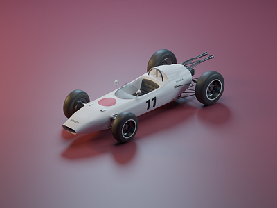 Low-poly Honda F1 Racecar 3d 3d car 3d design 3d graphics 3d illustration 3d model automobile automotive blender car car model formula one honda isometric low poly lowpoly lowpoly car racecar render