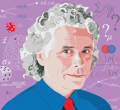 Steve Pinker for New Scientist digitalillustration editorial illustration photoshop portrait illustration