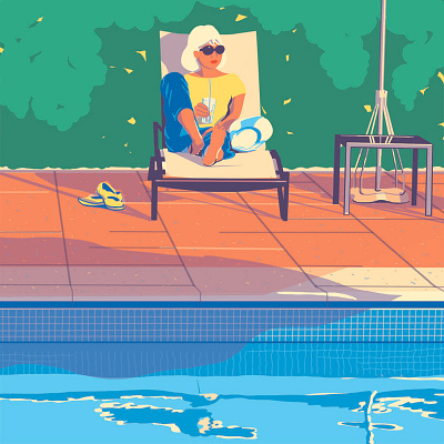 Poolside G&T digitalillustration lifestyleillustration travel illustration