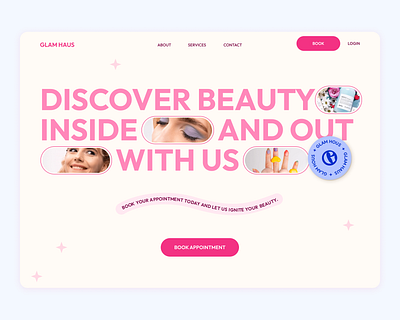 Beauty salon website hero section design graphic design ui ux