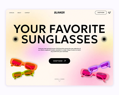 Sunglass store website hero section design graphic design ui ux