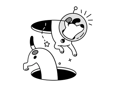 Pieces.app / Astro Dog branding character design design dog flat graphic illustration lineart simple space vector vector art