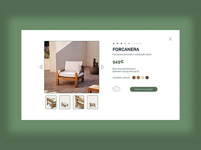 Product Card / Pop-up form / Furniture website design figma form furniture pop up ui ux website