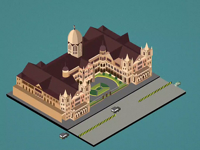 Mumbai CST 3d aftereffects animation design ill illustration isometric motion graphics vector