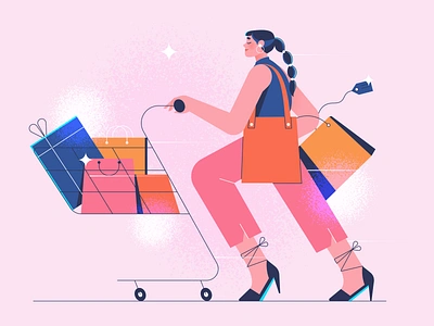 Shopping adobe illustrator buy character fashion girl illustration illustrator package sale shop shopping shopping cart store vector vector art woman