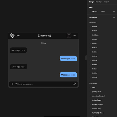 Responsive Chat Component in Figma auto layout chat design system figma interface plugins product design ui ux