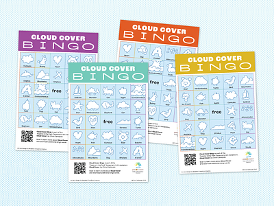 Cloud Cover Bingo: to accompany a temporary public art exhibit design graphic design illustration infographic typography vector