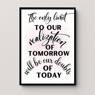 the only limit to our realization , printable wall art. affirmation quote digital product interior deco motivational quote positive quote poster printable wall art