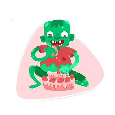 Zombie glutton character branding cake character characterdevelopment cute design halloween illustration raster sweet zombie