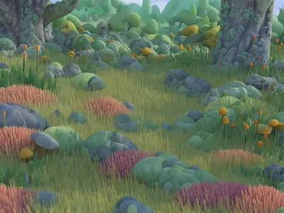 Old growth meets new 3d illustration bg art environment design environment illustration generative art generative flora generative illustraition illustration landscape design landscape illustration matte painting nature illustration stuart wade tree illustration trees